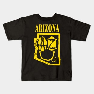 Arizona Grunge Smiling Face Black Background Kids T-Shirt